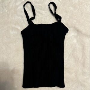 Forever 21 Black Ribbed Knit Top